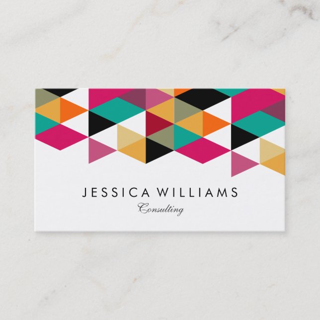 Colourful Modern Geometric Design Business Card (Front)