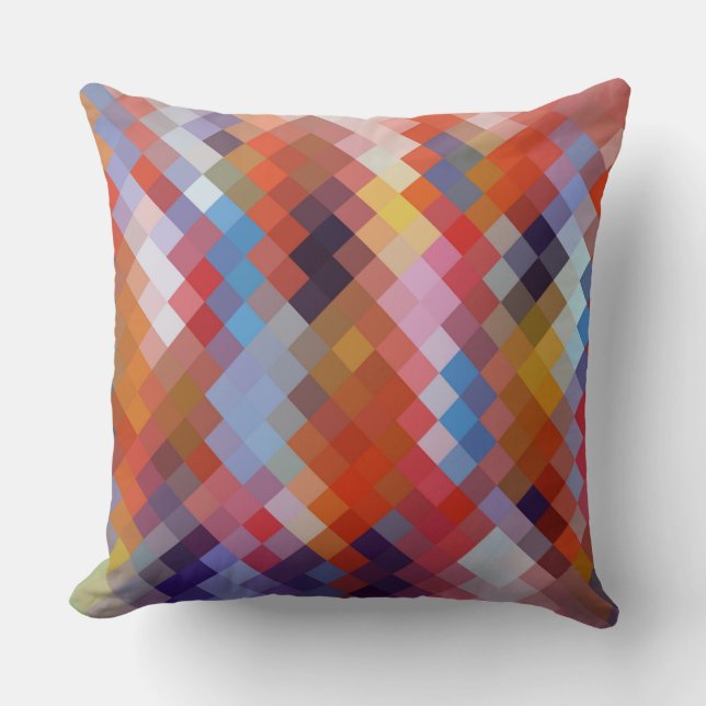 Colourful Modern Geometric Diamond Pattern #11 Throw Pillow (Front)
