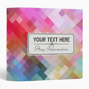 Colourful Modern Geometric Diamond Pattern #12 Binder