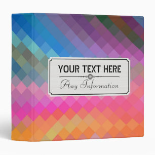 Colourful Modern Geometric Diamond Pattern #14 Binder