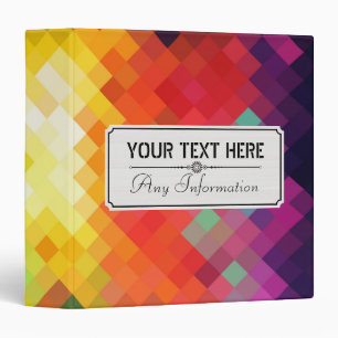 Colourful Modern Geometric Diamond Pattern #16 Binder