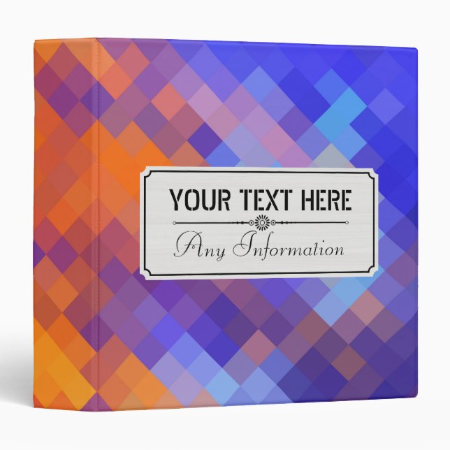 Colourful Modern Geometric Diamond Pattern #17 Binder (Front/Spine)
