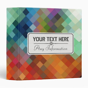 Colourful Modern Geometric Diamond Pattern #19 Binder