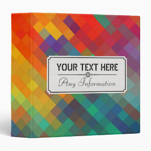 Colourful Modern Geometric Diamond Pattern #20 Binder