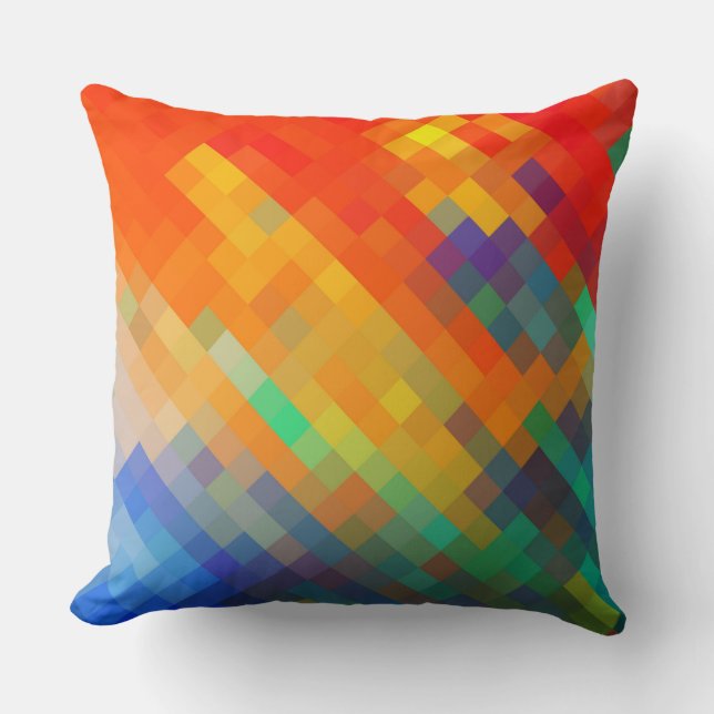 Colourful Modern Geometric Diamond Pattern #20 Throw Pillow (Front)