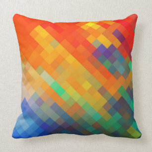 Colourful Modern Geometric Diamond Pattern #20 Throw Pillow
