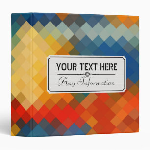 Colourful Modern Geometric Diamond Pattern #21 Binder