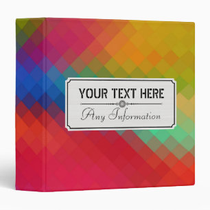 Colourful Modern Geometric Diamond Pattern #2 Binder