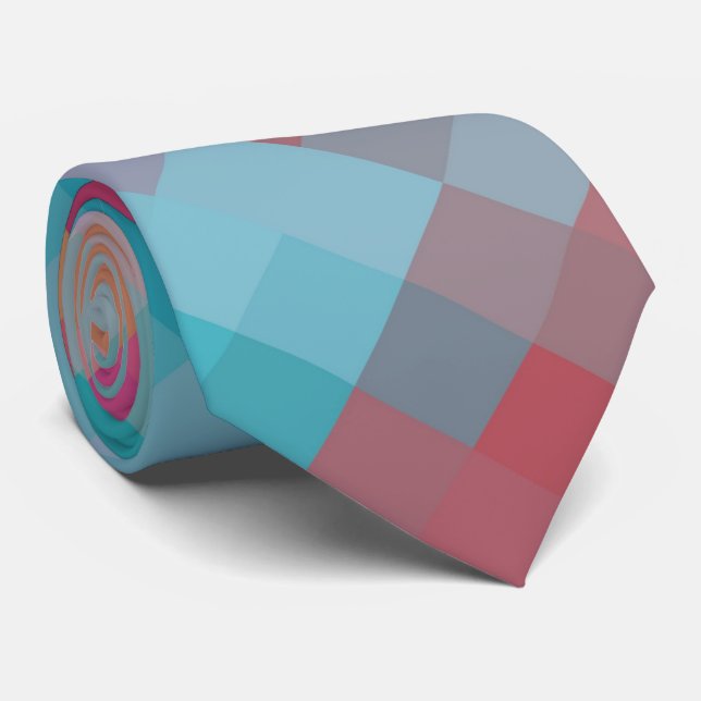 Colourful Modern Geometric Diamond Pattern #2 Tie (Rolled)