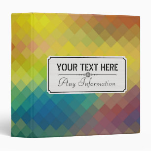 Colourful Modern Geometric Diamond Pattern #3 Binder