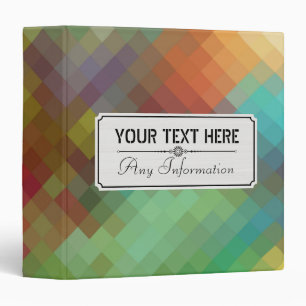 Colourful Modern Geometric Diamond Pattern #4 Binder