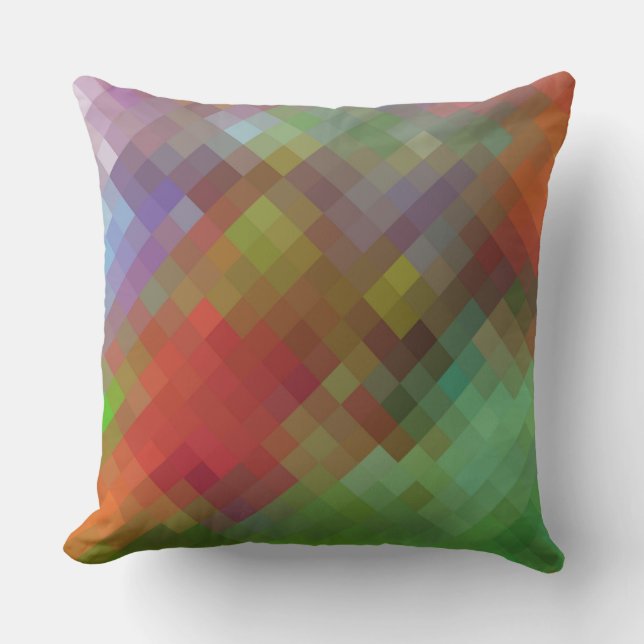 Colourful Modern Geometric Diamond Pattern #4 Throw Pillow (Front)