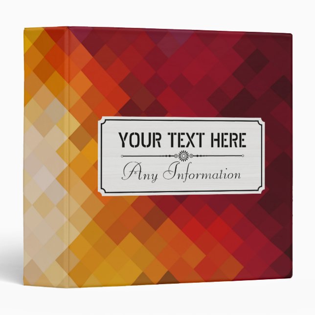 Colourful Modern Geometric Diamond Pattern #6 Binder (Front/Spine)