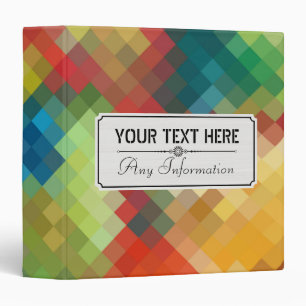 Colourful Modern Geometric Diamond Pattern #7 Binder
