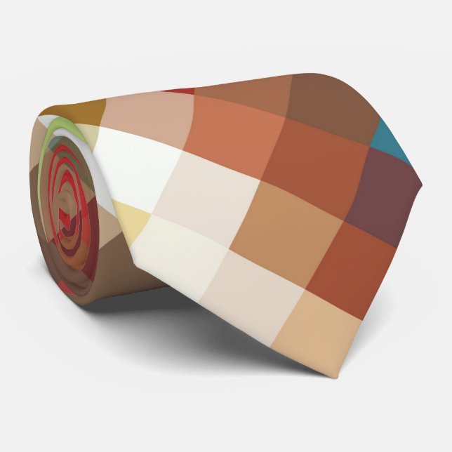 Colourful Modern Geometric Diamond Pattern #7 Tie (Rolled)