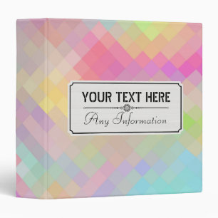 Colourful Modern Geometric Diamond Pattern #9 Binder