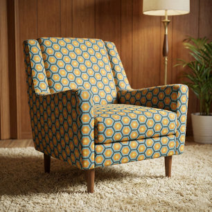 Colourful Modern Geometric Honeycomb Pattern Fabric