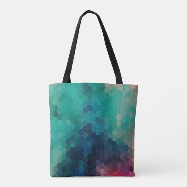 Colourful Modern Geometric Octagon Pattern Tote Bag (Back)