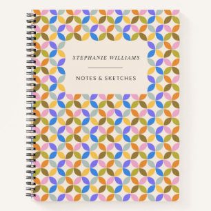 Colourful Modern Geometric Pattern Personalized  Notebook