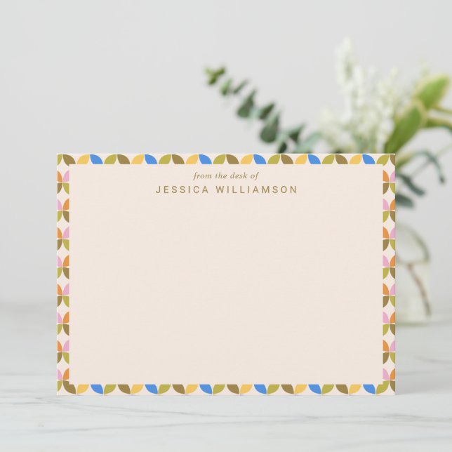 Colourful Modern Geometric Personalized Desk Of Card (Standing Front)