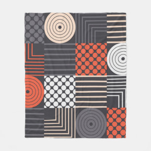 Colourful modern geometric seamless pattern fleece blanket