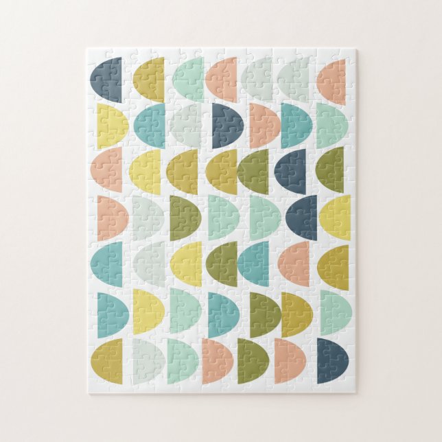 Colourful Modern Geometric Shapes Art Pattern Jigsaw Puzzle (Vertical)