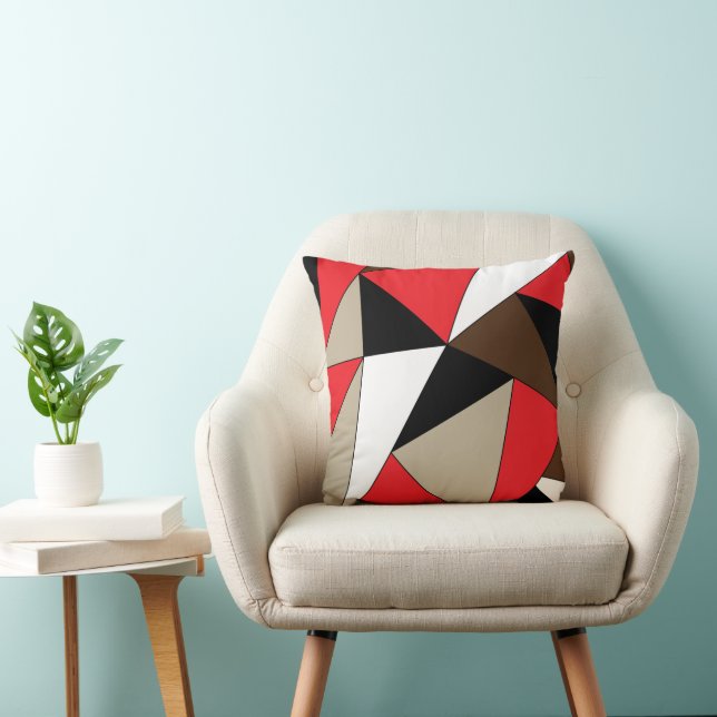 Colourful Modern Geometric Shapes Throw Pillow (Chair)