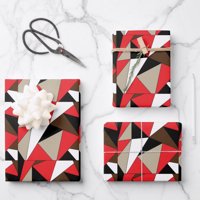 Colourful Modern Geometric Shapes Wrapping Paper Sheet (Front)