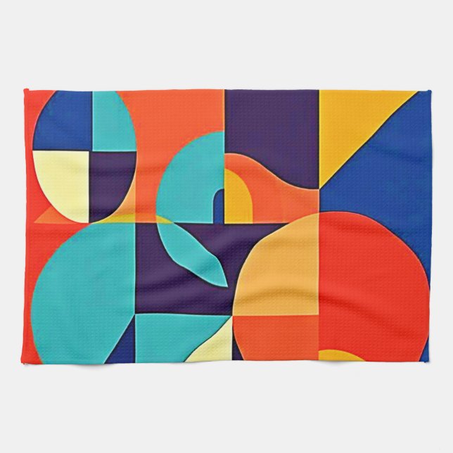 Colourful Modern Geometry Kitchen Towel (Horizontal)