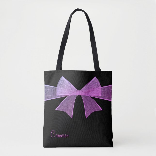 Colourful Modern Gradient Ombre Vintage Ribbon Tote Bag (Front)