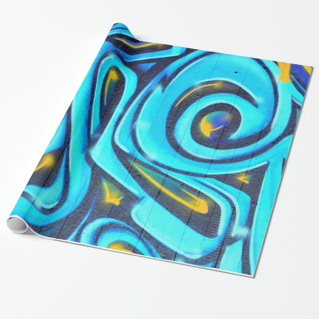 Colourful Modern Graffiti Street Art Painting Wrapping Paper (Unrolled)