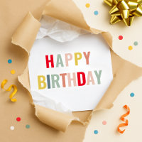 Colourful Modern Happy Birthday | Bold Typography