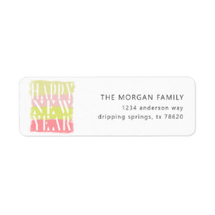 Colourful modern happy new year return address