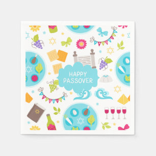 Colourful Modern Happy Passover Napkin