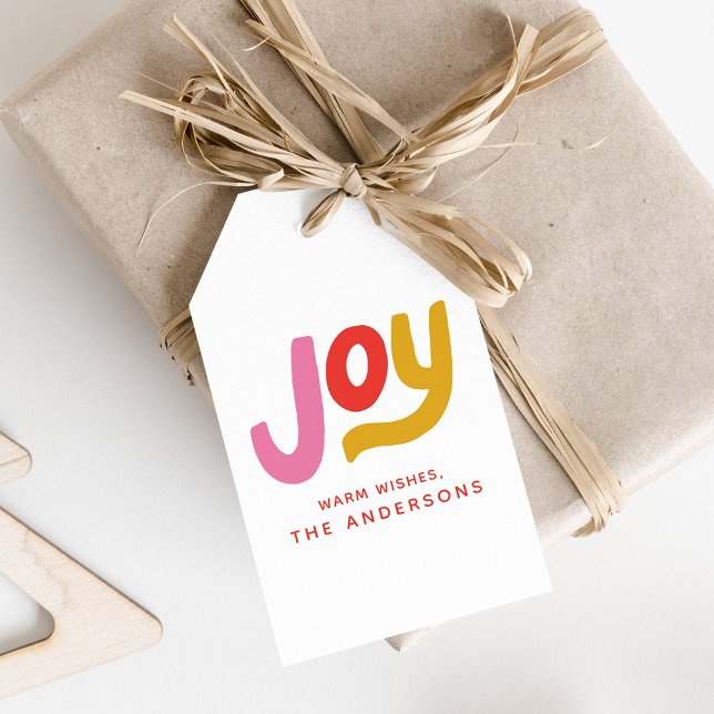 Colourful Modern Joy Holiday Gift Tags (Creator Uploaded)