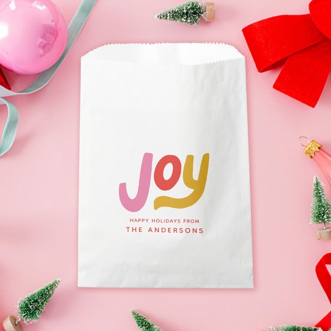 Colourful Modern Joy Holiday Party Favour Bag (Creator Uploaded)
