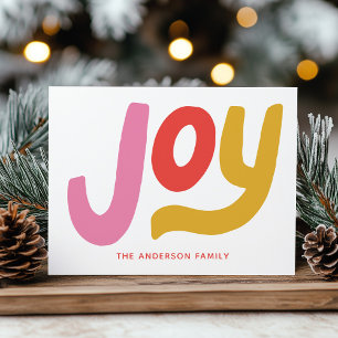 Colourful Modern Joy Non-Photo Holiday Postcard