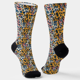 Colourful Modern Leopard Pattern Socks