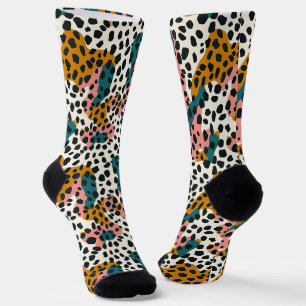 Colourful Modern Leopard Pattern Socks