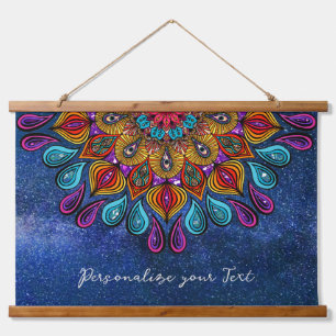 Colourful Modern Mandala Trippy Psychedelic Hippi Hanging Tapestry