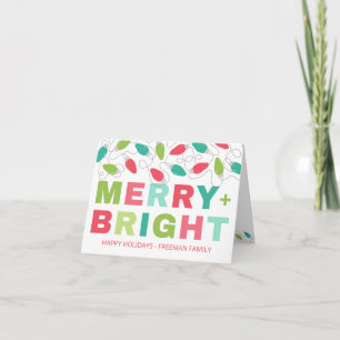 Colourful Modern Merry & Bright Holiday Card