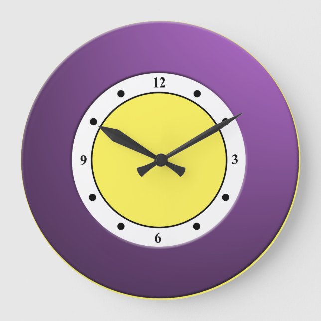 Colourful Modern Metallic Purple Frame on any Large Clock (Front)