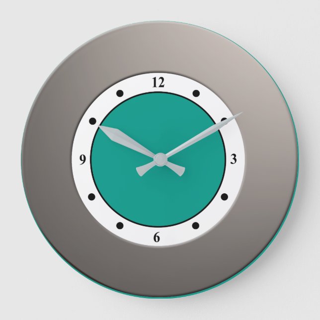 Colourful Modern Metallic Silver Frame on any Large Clock (Front)