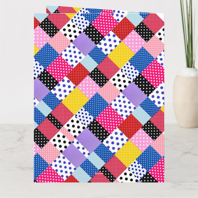 Colourful Modern Mosaic Dots Pattern           Card (Back)