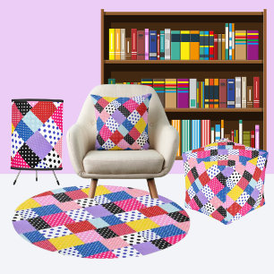 Colourful Modern Mosaic Dots Pattern Throw Pillow