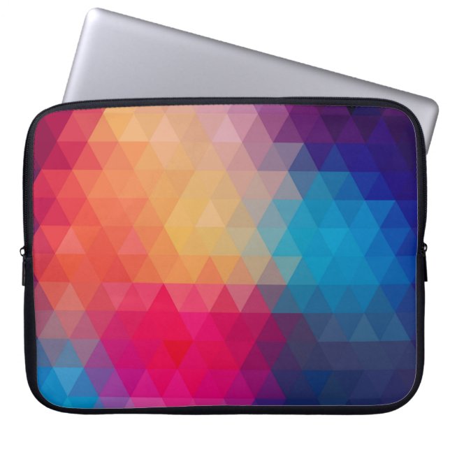 Colourful Modern Mosaic Geometric Pattern Laptop Sleeve (Front)