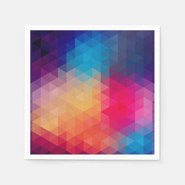 Colourful Modern Mosaic Geometric Pattern Napkin (Front)