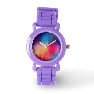 Colourful Modern Mosaic Geometric Pattern Watch