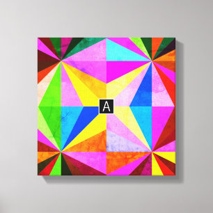Colourful Modern Multi-Coloured Geometric   Canvas Print