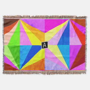 Colourful Modern Multi-Coloured Geometric Throw Blanket